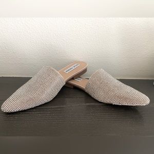 New Rhinestone-Studded Mules, Beige undertone
